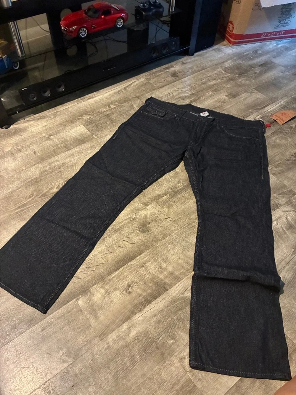 True Religion Jeans Men’s SZ 44 Ricky Big QT Blue Black Grey Made In Usa
